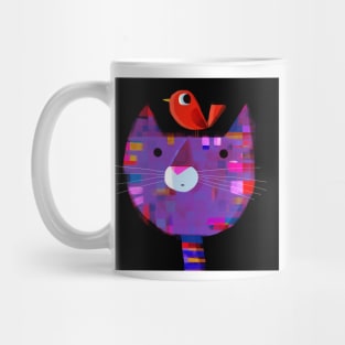 Cat With Pesky Bird Mug